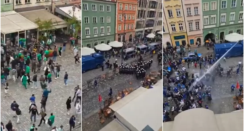 Są nagrania z wczorajszych zamieszek kiboli na Rynku