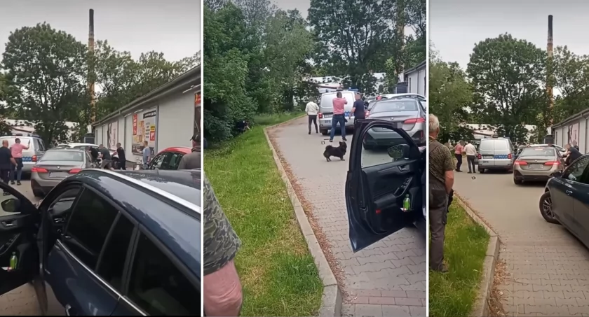 Strzały pod Biedronką. Policjant postrzelony podczas próby zatrzymania złodzieja samochodu