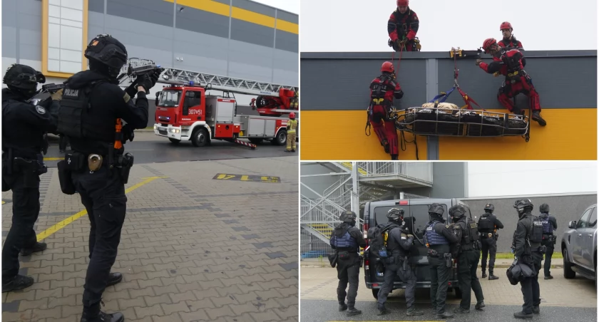 Wielka akcja policji i straży w Amazonie. Podejrzana przesyłka i nożownik na dachu