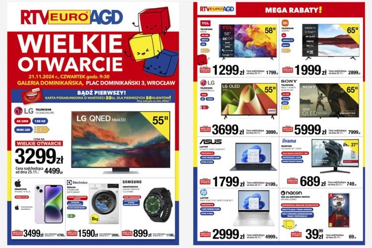 Wrocław: Rusza nowy market RTV Euro AGD. W promocji iphone, telewizory, laptopy i nie tylko [GAZETKA]