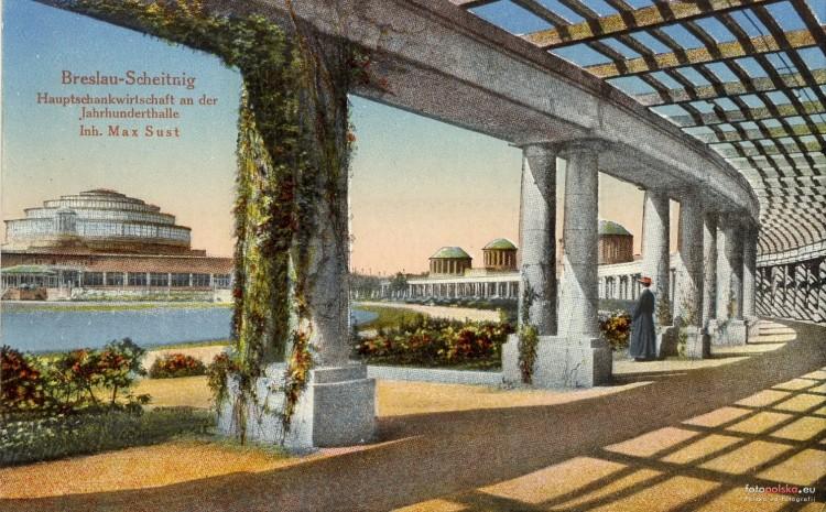Wrocław dawniej i dziś: Pergola przy Hali Stulecia