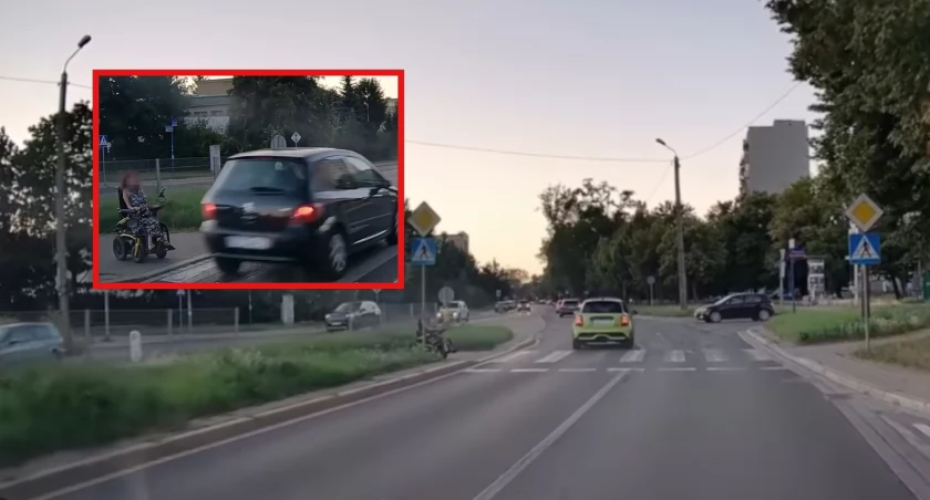 Kobieta na wózku niemal rozjechana na przejściu dla pieszych