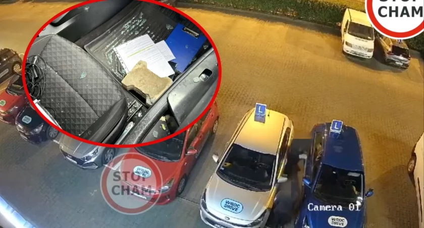 Szok! W centrum Wrocławia zdemolowali auta nauki jazdy. Wszystko się nagrało!