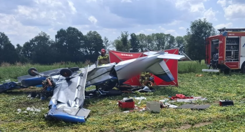 Katastrofa lotnicza na Dolnym Śląsku. Samolot rozbił się chwilę po starcie