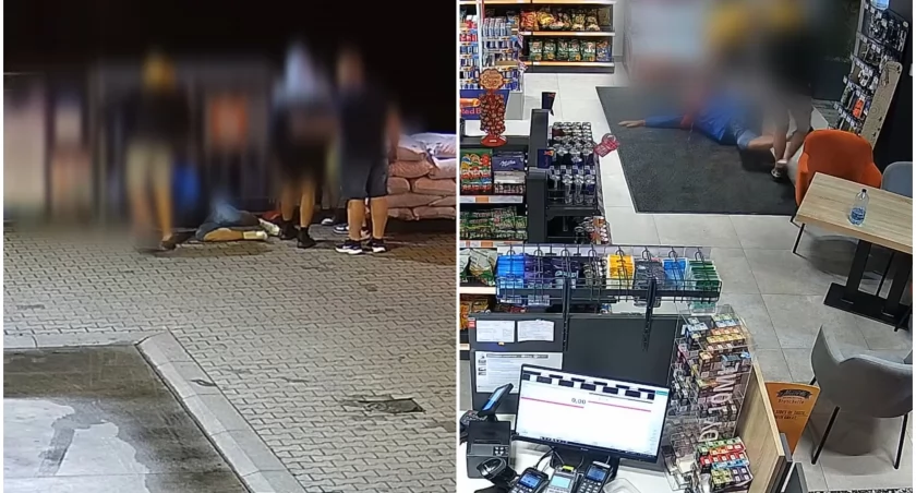 Brutalni bandyci na stacji benzynowej. Kopali człowieka nawet, gdy już przestał się ruszać!