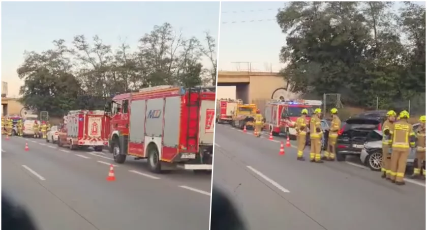 Karambol czterech samochodów na autostradzie A4. Ogromne korki pod Wrocławiem