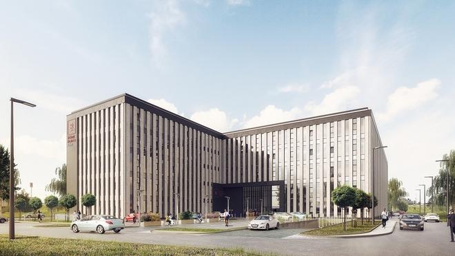 Tuż pod Wrocławiem powstaje nowoczesny biurowiec. Projekt wyłoniono w konkursie [WIZUALIZACJE]
