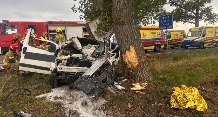 Samochód roztrzaskał się na drzewie, pięć osób ciężko rannych! Makabra na drodze 