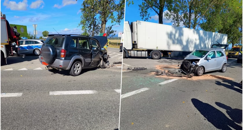 Dwa samochody totalnie rozbite, trzy osoby ranne. Groźny wypadek na „ósemce”      