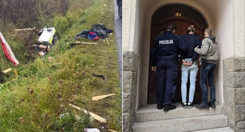 Zmiótł biegacza z drogi i uciekł. Potem podpalił swoje audi w lesie
