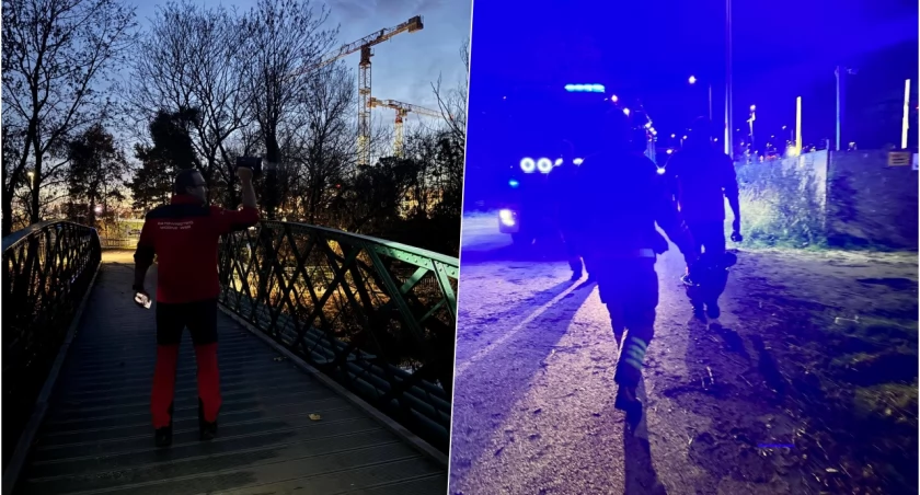 Postawił służby na równe nogi. Czytał książkę na... rurociągu nad Oławą