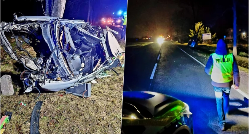 Opel doszczętnie zmiażdżony, kierowca nie żyje. Tragiczny wypadek na drodze 94