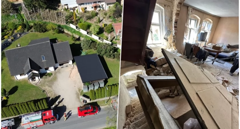 Wybuch gazu w domu jednorodzinnym. Zawaliła się ściana, jedna osoba ranna