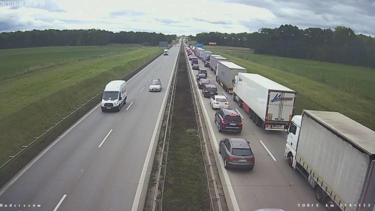 Karambol na autostradzie A4. Ogromny korek w stronę Wrocławia