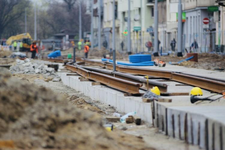 Wrocław: Na Pomorskiej pojawiło się już torowisko
