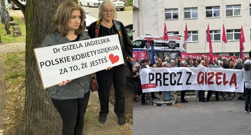 Dwa protesty pod szpitalem na Brochowie. Spotkali się przeciwnicy i zwolennicy aborcji. ZDJĘCIA, FILM