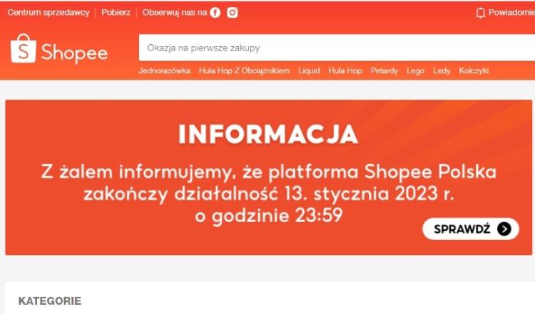 Koniec Shopee w Polsce. Platforma zakupowa kończy działalność w naszym kraju