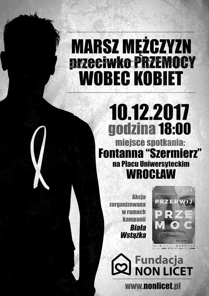 Przez Wrocław przejdzie Marsz Mężczyzn Przeciwko Przemocy Wobec Kobiet