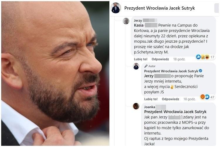 Jacek Sutryk wyśmiewa się z niepełnosprawnego, który sam nie jest w stanie się umyć