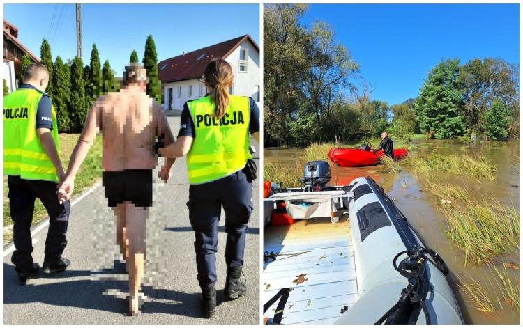 Na golasa w wezbranej rzece. Szabrownik omal nie utonął w Odrze
