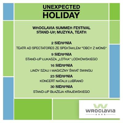 Wroclavia Summer Festival. Stand-up, muzyka, teatr i taniec