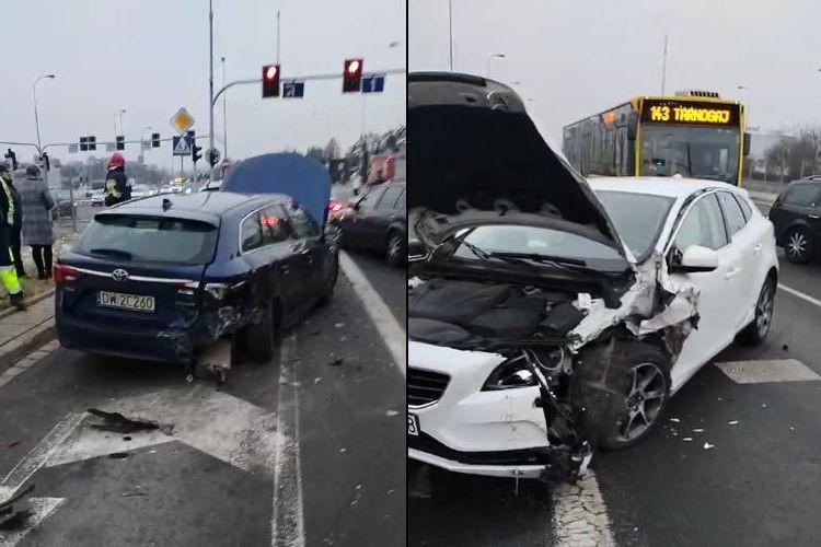 Karambol na Gądowiance. Rozbite auta, blokada drogi i ogromne korki [ZDJĘCIA]