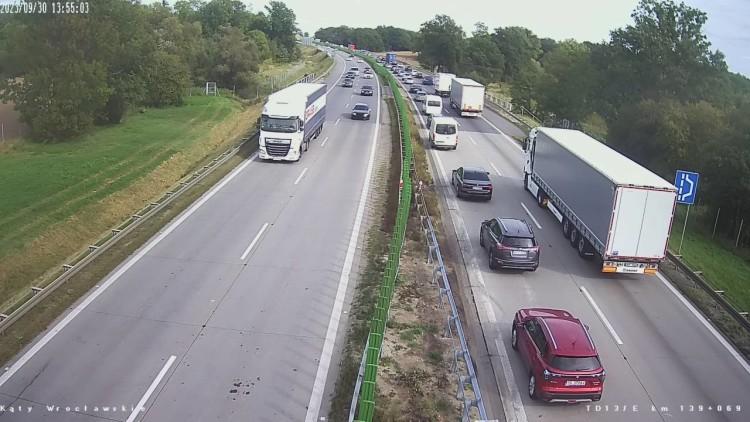 Wypadek na autostradzie A4. Duży korek w stronę Wrocławia