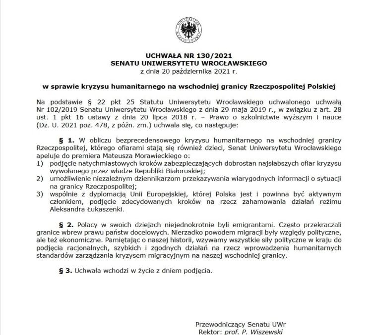 Kryzys na granicy. Wrocławska uczelnia apeluje do premiera Morawieckiego