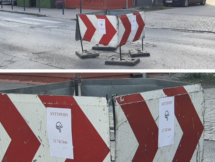 Wrocław: Droga na antypody przestanie istnieć. Zapadnięta droga idzie do remontu