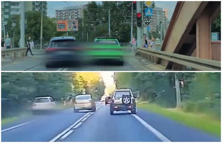 Szaleńcy na ulicach Wrocławia - policja pokazuje nagrania z kamerek