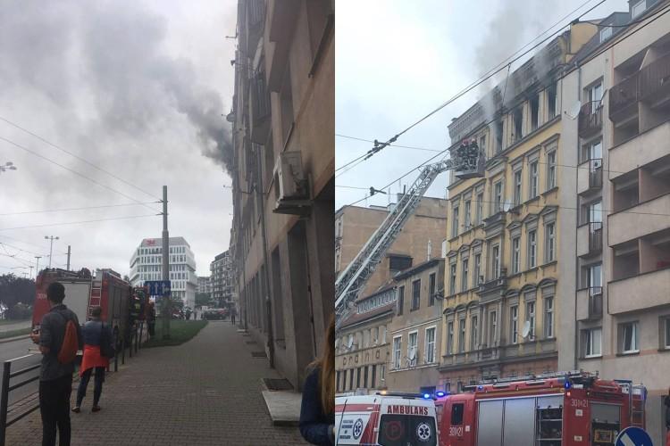 Tragiczny pożar przy Dubois. Jedna osoba nie żyje, druga jest ranna, kamienica ewakuowana [ZDJĘCIA]