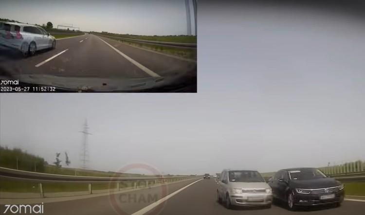 Wypadek na S5 pod Wrocławiem. Kierowca nagrał moment zderzenia [WIDEO]