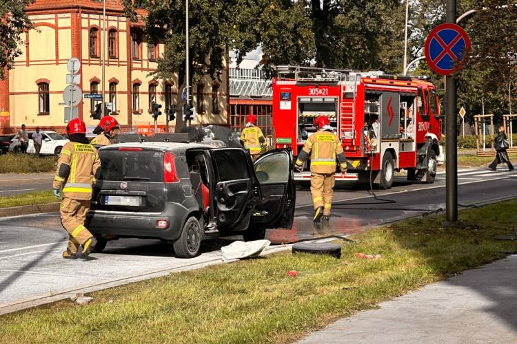 Wrocław: Pożar samochodu na Kromera