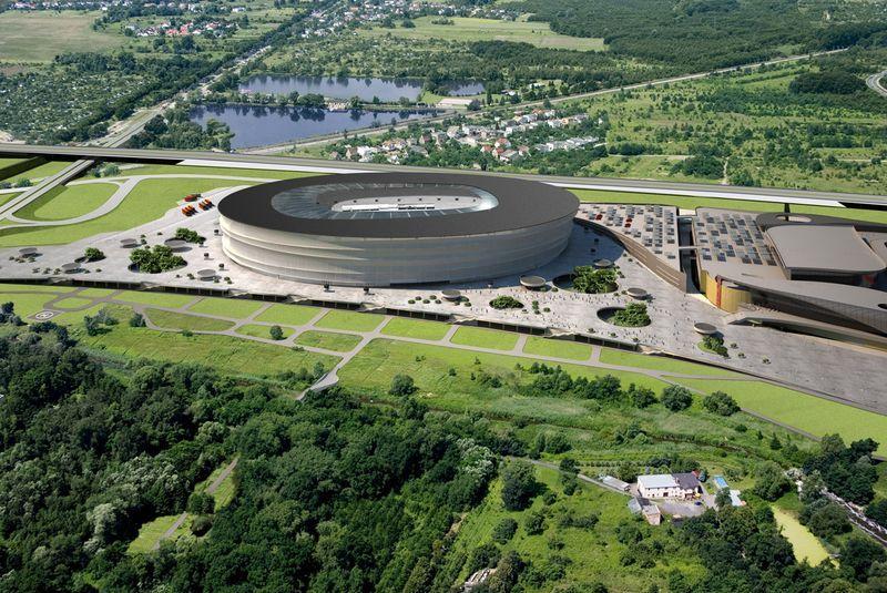 Zobacz jak montują najcięższe elementy stadionu