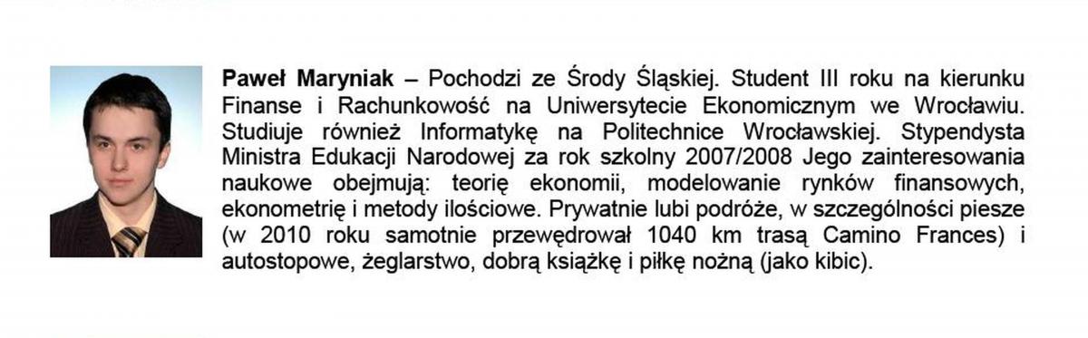 Wrocławski student wyróżniony przez Balcerowicza