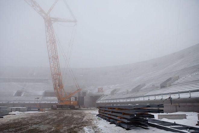 Betonowa część trybun stadionu gotowa na czas