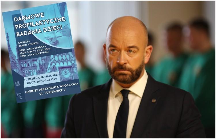 Wrocław: Zapraszają dzieci na badanie. Do... gabinetu Jacka Sutryka