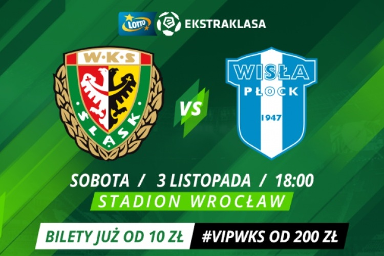 Trwa sprzedaż biletów na mecz Śląska Wrocław z Wisłą Płock