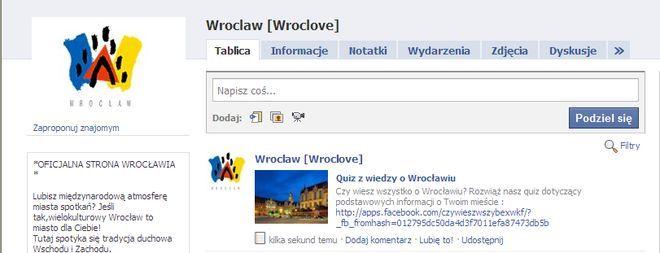 Profil Wrocławia na Facebooku