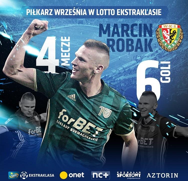 Marcin Robak piłkarzem września w Lotto Ekstraklasie