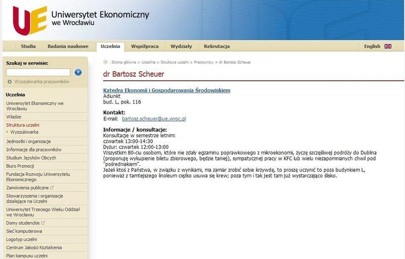 Wykładowca UE przeprasza za ironię