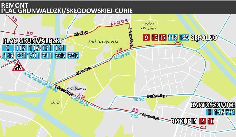 Remont kostki na pl. Grunwaldzkim od soboty
