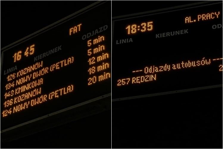 Wrocław: Zmiana czasu pokonała tablice na przystankach