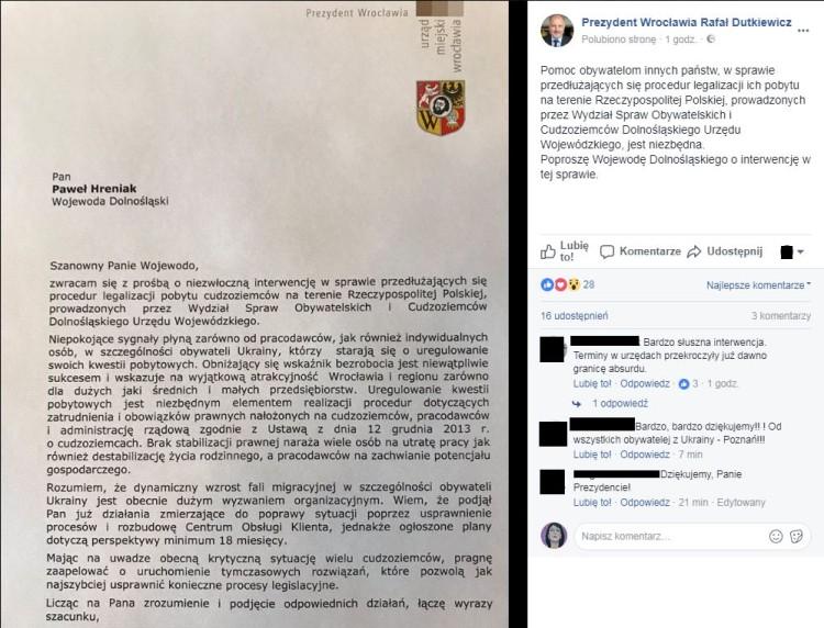 Prezydent pisze do wojewody w sprawie Ukraińców. Prosi o interwencję [ZOBACZ]