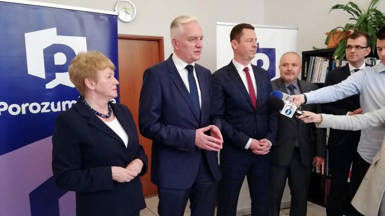 Wicepremier Jarosław Gowin we Wrocławiu. Poparł kandydatów do rady i sejmiku