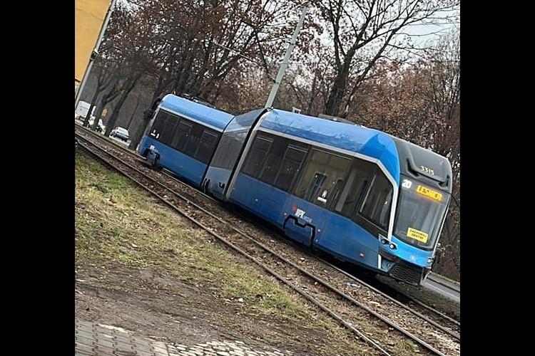 Wykolejenie tramwaju na trasie do Leśnicy