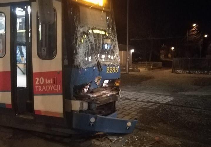 Zderzenie dwóch tramwajów na Biskupinie