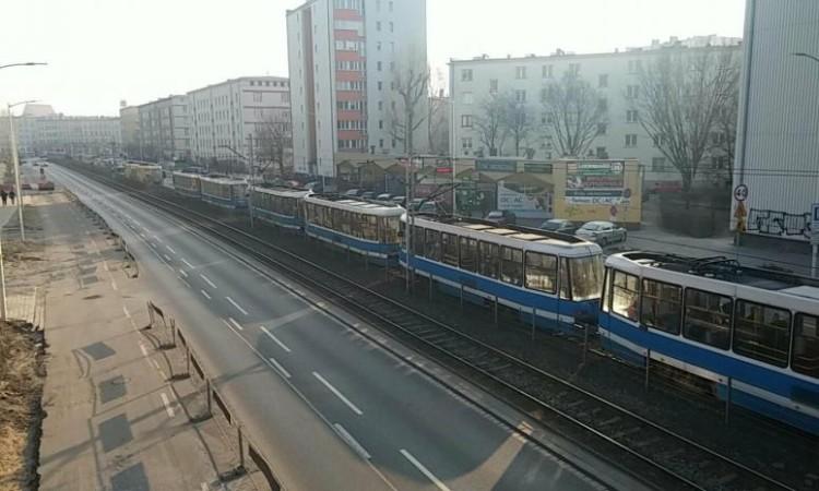 Awaria tramwaju na Grabiszyńskiej