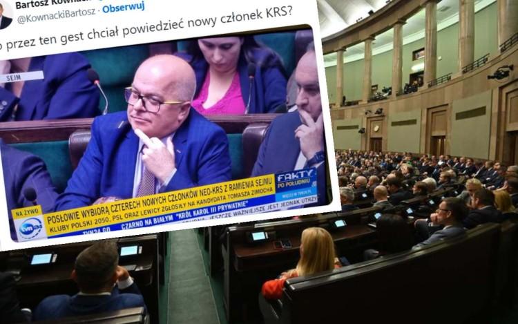 Czy wrocławski poseł pokazał środkowy palec?