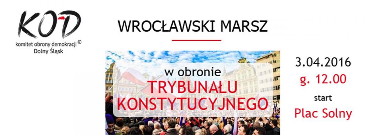 Wielki marsz w obronie Trybunału Konstytucyjnego przejdzie przez Wrocław. Będą utrudnienia w ruchu
